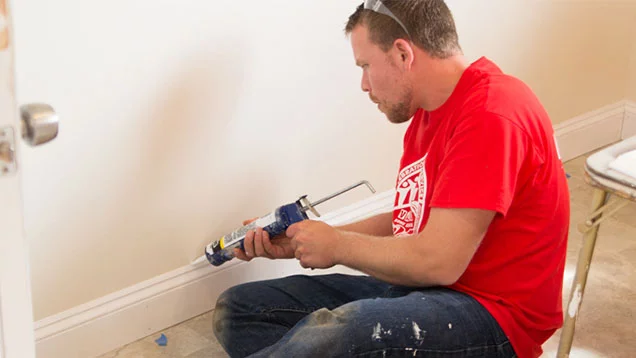 Valu volunteer caulking