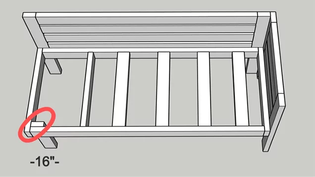 Daybed frame top down illustration