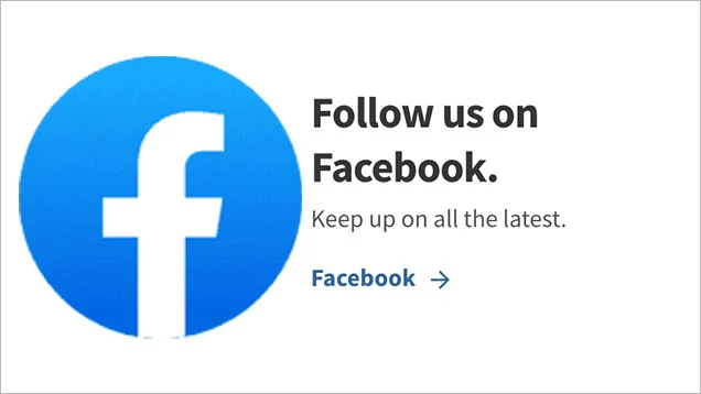 Follow us on facebook