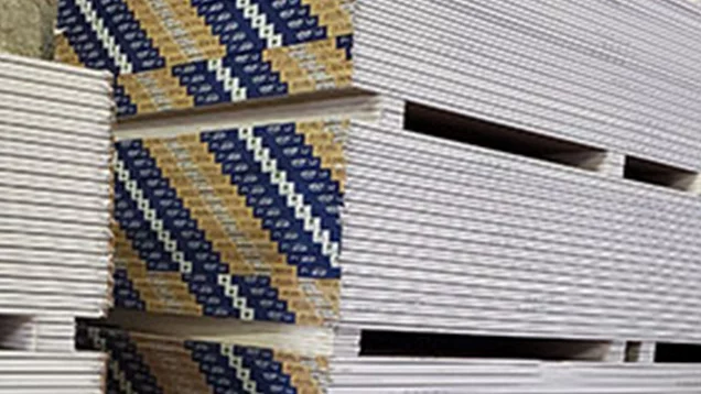 Building Materials - Drywall stacked up in warehouse