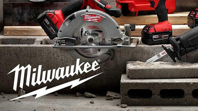 Milwaukee Logo with Power Tools