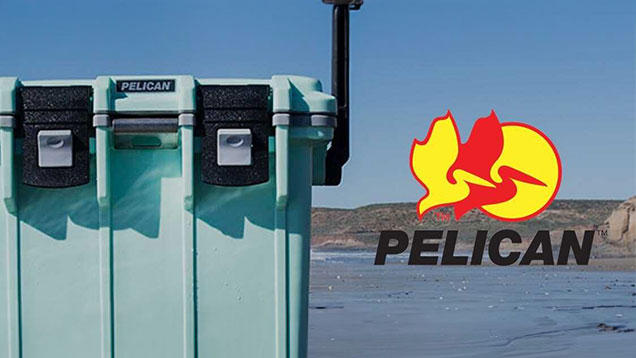 Pelican Light Blue Cooler With Logo