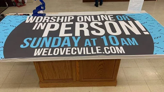 Worship Online or in Person Custom Print