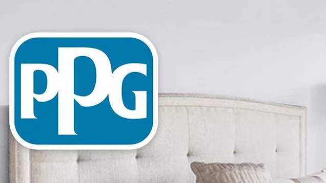 PPG logo with newly painted bedroom background