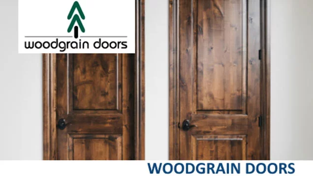 woodgrain doors with wood door in the background