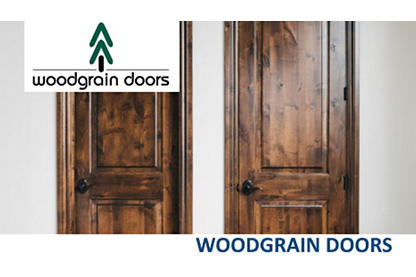 woodgrain doors with wood door in the background
