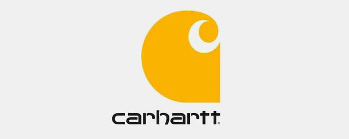 Carhartt logo with man wearing Carhartt jacket