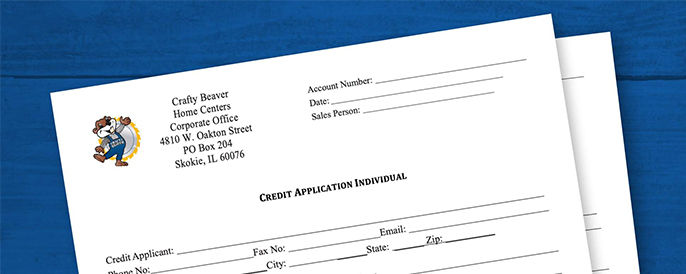 Crafty Beaver credit applications stacked