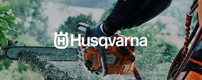 Husqvarna Logo With Husqvarna Chainsaw