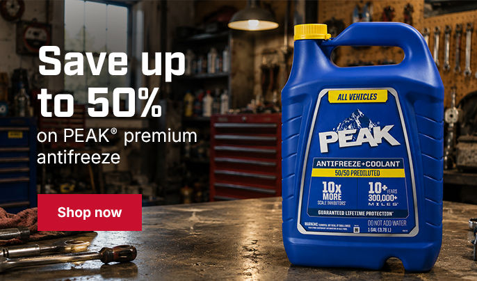 Save up to 50% PEAK Premium Antifreeze
