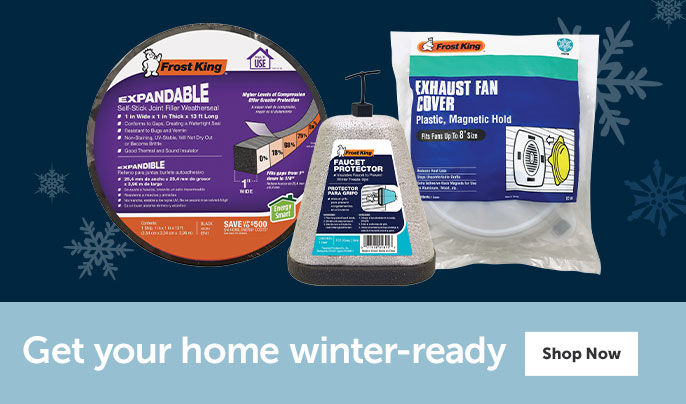 Get your home winter-ready. Three wintierizing products for your home, spigot cover and weather stripping