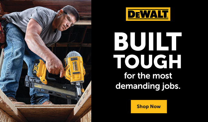 DeWalt logo - Built tough for the most demanding jobs. 