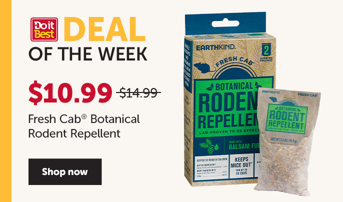 Deal of the Week - Fresh Cab Botanical Rodent Repellent - Reg $14.99 Promo $10.99 Save 26%