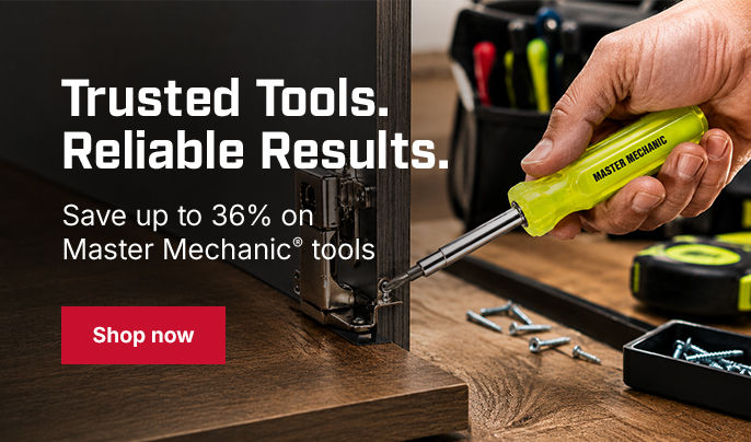 Save up to 36% on Master Mechanic tools