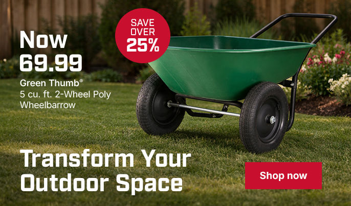Transform Your Outdoor Space — Green Thumb Wheelbarrow Now $69.99