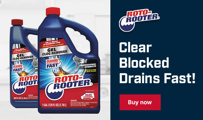 Clear Blocked Drains Fast with Roto-Rooter Gel Clog Remover! Buy now