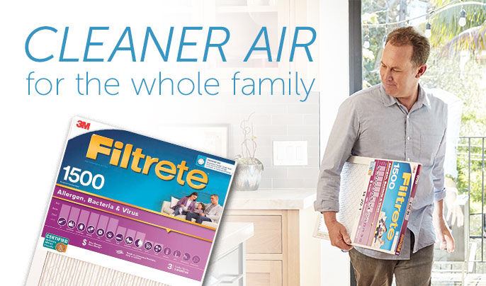 Filtrete Air Filters - An older gentleman carrying a air filter through his house