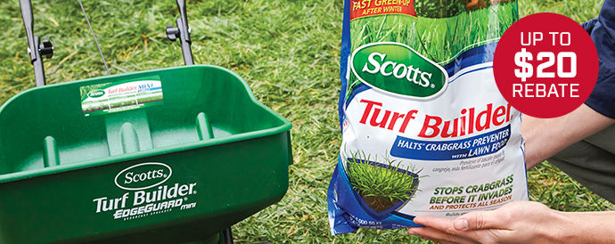 Up to $20 Rebate on Halts TurfBuilder + Halts Crabgrass Preventer