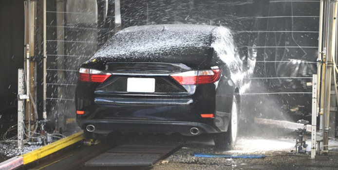 Car going through carwash