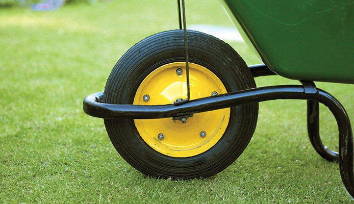 Wheel of a wheelbarrow