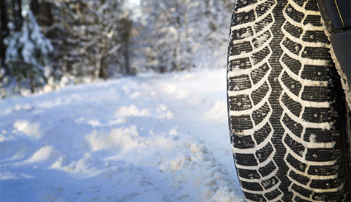 Snow covered tire