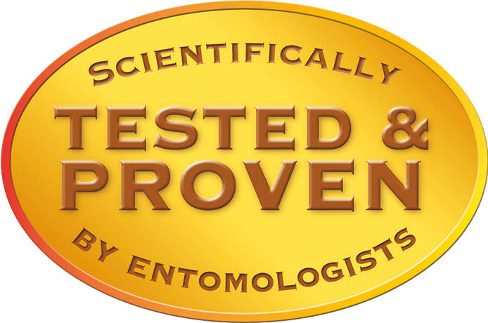 Scientifically tested & proven by entomologists badge