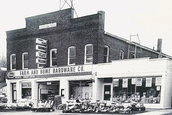 Historic image of Farm & Home Hardware Store in 1960