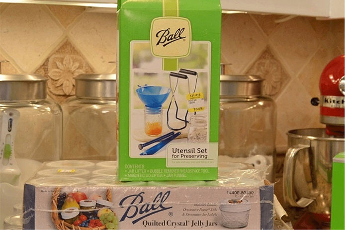 Canning utensils and jars