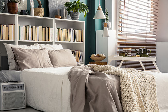 A headboard with storage
