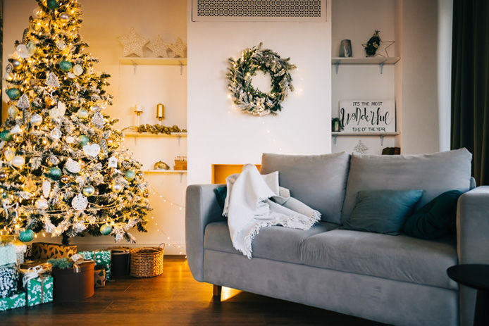 christmas tree in living room