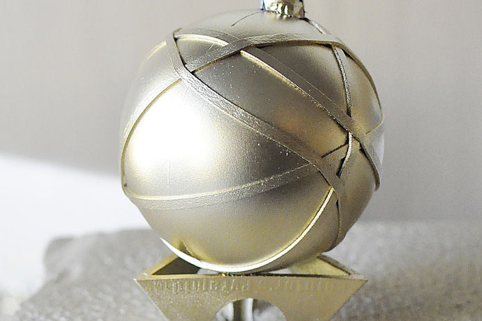 gold painted holiday ornament