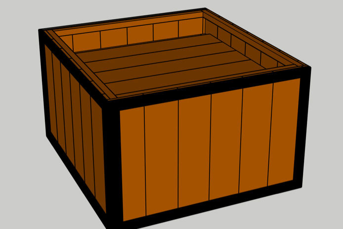 finished render of modern raised planter