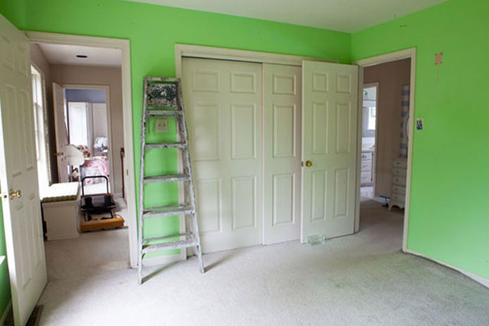 before image of green wall