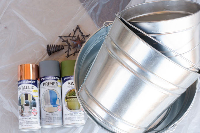 pails and painting supplies