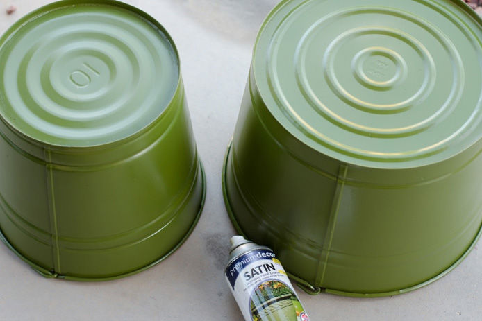 pails painted green