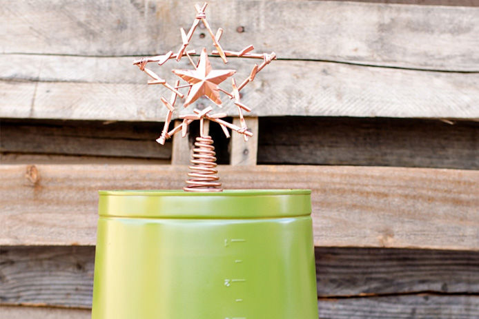 finished painted pail christmas tree