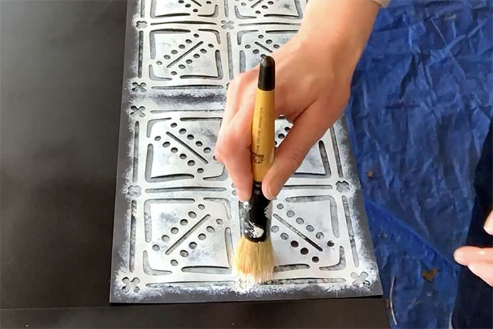 Painting with a stencil