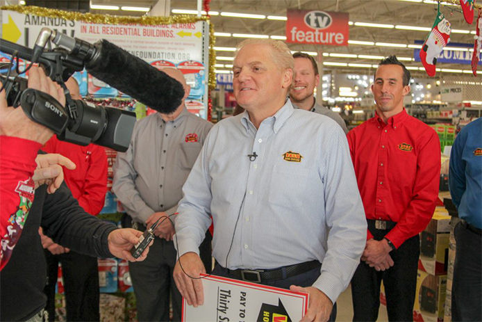 Valu Home Centers speaking at press release