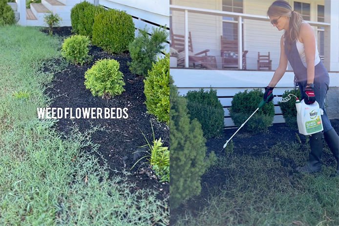 Weeding flower beds