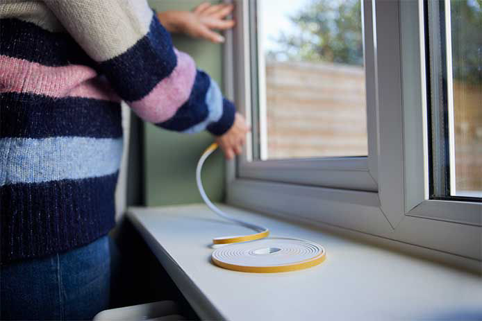 Applying foam tape to a window