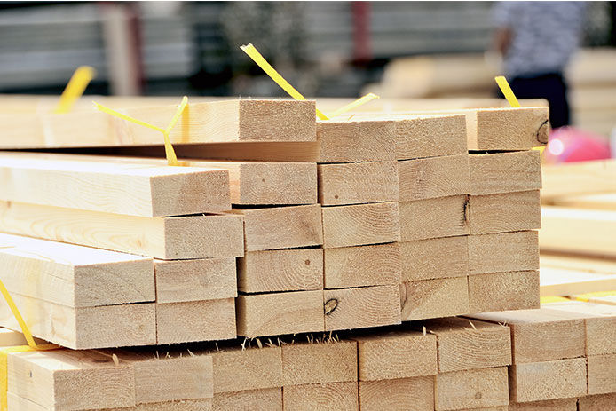 A stack of 2x4 lumber 