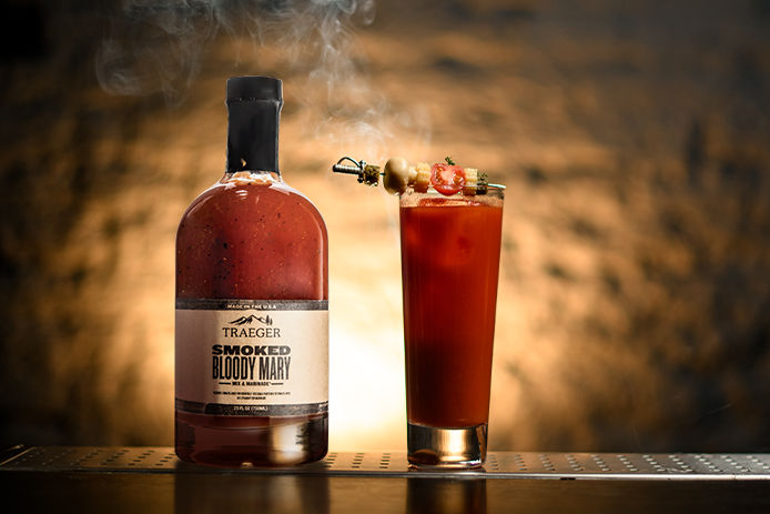 Lifestyle of Traeger's bloody mary mix