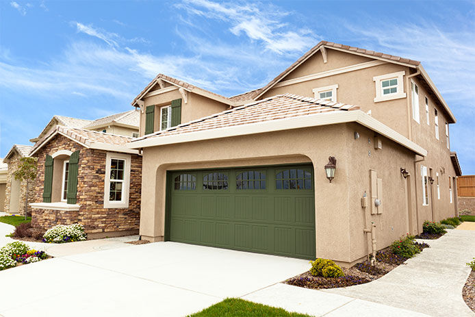 View at the modern upscale California suburb home