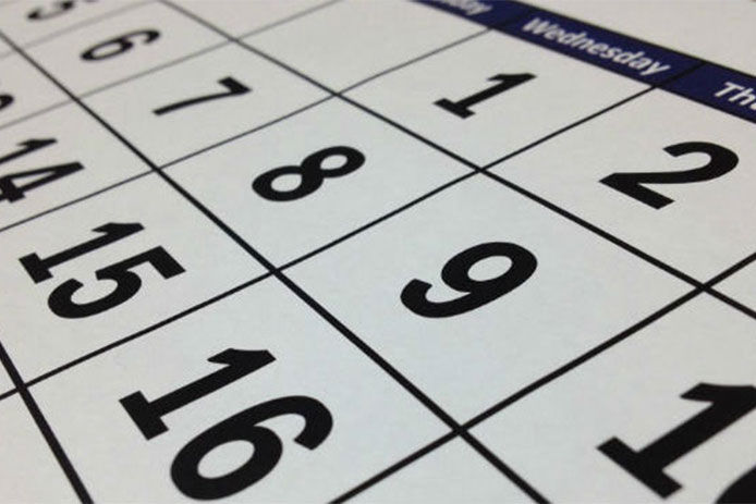 A close up of a calendar 