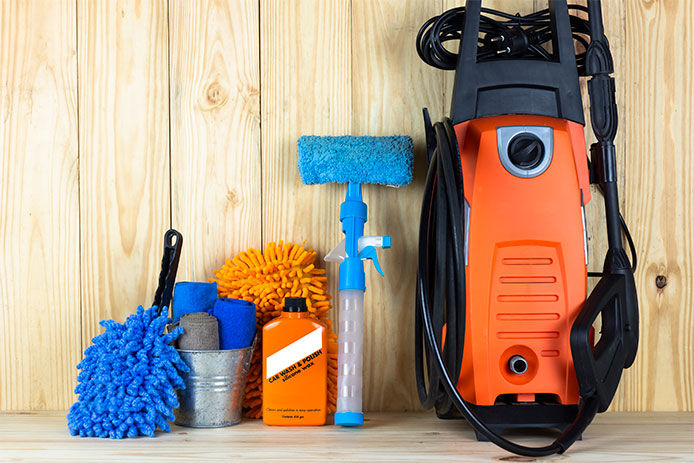 Cleaning products to clean a car