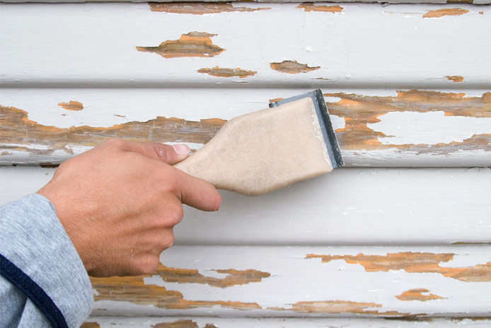 Scraping old paint off of wood before painting