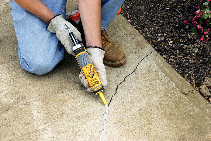 Patching concrete crack