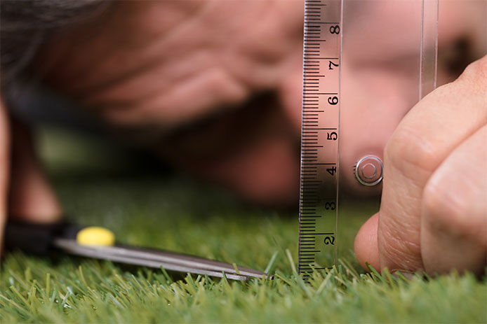 Measuring the cut height off a lawn