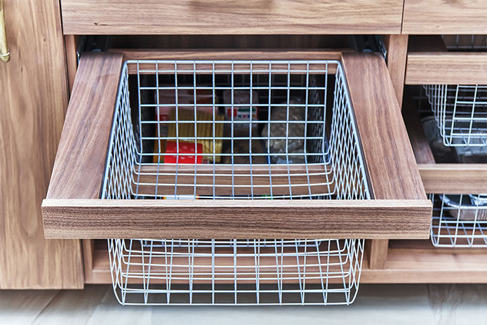 An empty pantry drawer