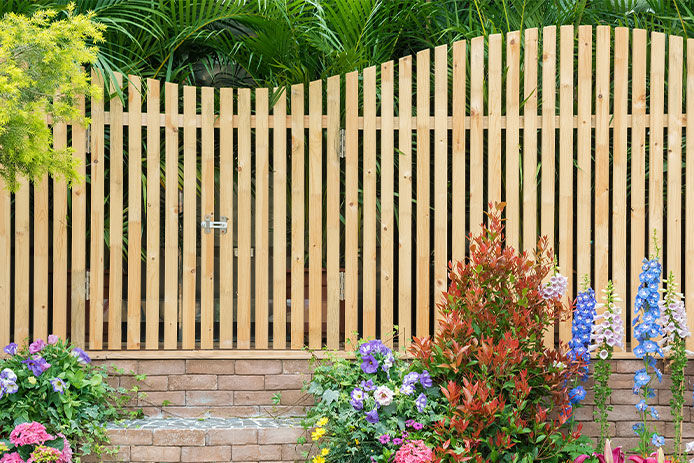 Tall wooden fence